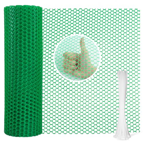 Chicken Wire Mesh Roll Plastic Mesh Fencing Chicken Wire Reusable Strong Wire Fencing Poultry Breeding Netting Garden Balcony Mesh Fencing For Home Decorate And Gardening