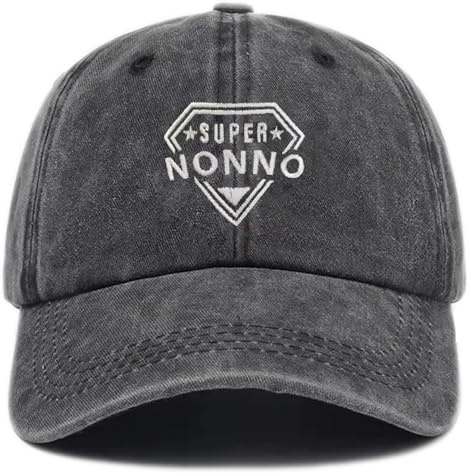 NEONSKY Cappello da Sole Casual da Uomo, Berretto da Baseball Personalizzato, Cappello Ricamato, Super papà/Nonno, Regalo Divertente per Uomo, Festa del papà, Nonno, Natale, Compleanno