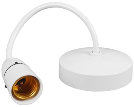 ZALAOR Ceiling Pendant Light Fitting E27 – White Pendant Light Fitting with Ceiling Rose Light Fitting and Cord Grip – 6 Inch Plastic Lamp Holder for Kitchen Living Room Bedroom UK Compatible