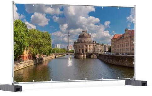 Wallario XXL Outdoor-Poster für Garten oder Balkon Blick auf Berlin, Motivbanner Größe: ca. 340 x 173 cm, Outdoor-Bild