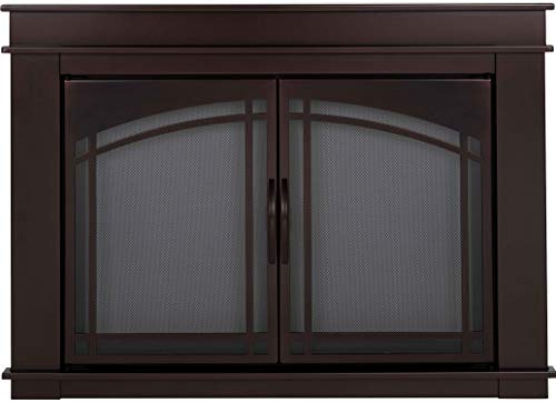 Pleasant Hearth FN-5702 Fenwick Fireplace Glass Door, Oil Rubbed Bronze, Large