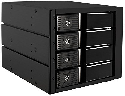 Kingwin SSHD Festplattengehäuse, internes 4 Mobil-Rack für 3,5 Zoll Solid State Drive/HDD, SATA-Gehäuse, unterstützt SATA I/II/III & SAS I/II 6 Gbit/s