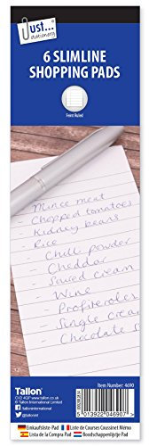Just-Stationery 75 x 210 mm Lined Paper Shopping Pad (Pack of 6)