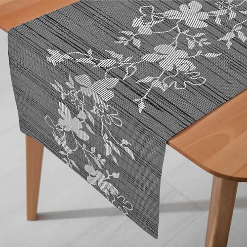 Miami 3D Druck Tischläufer Tablerunner Breite 40 cm Länge und Farbe wählbar Grau 40 x 250 cm
