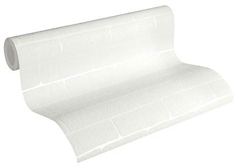 A.S. Création Vliestapete Best of Wood`N Stone 2ND Edition Tapete in Stein Optik 10,05 m x 0,53 m creme weiß 359811 35981-1, Creme, Weiß