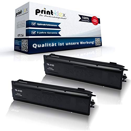 2X Print-Klex Tonerkartuschen kompatibel für Kyocera TASKalfa 1800 1800Series 1801 2200 2200 Series2201 1T02NG0NL0 TK 4105 TK 4105 TK-4105 TK-4105K Schwarz Black - Office Quantum Serie