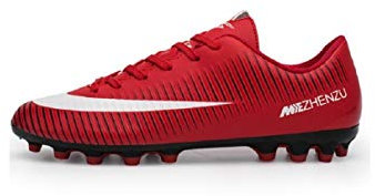 V-Do Breatheable Soccer Shoes Cleats for Men/Ladies Unisex Football Boots Youth Boys/Gils Trainers Red, 9 UK