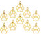 10 Edelstahl Anhänger Hundepfote 13x12mm Pfote Hund Tier Pfotenabdruck Farbwahl, Farbe:gold