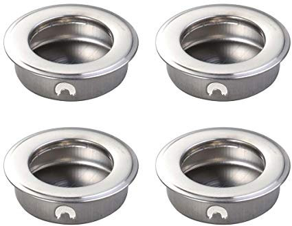 4PCS 35mm Flat Stainless Steel Recessed Flush Pull Finger Insert Sliding Door Handle Cabinet Pulls Drawer Hardware