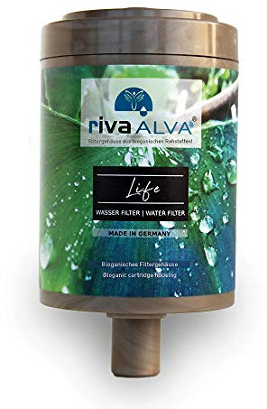 rivaALVA Life Trinkwasserfilter Ersatzkartusche, Wasserfilter Kartusche für Küche, bioganisches* Kartuschengehäuse