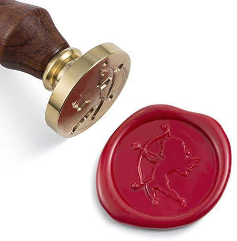 Mceal Wachssiegelstempel, Messingkopf mit Holzgriff (Amor)