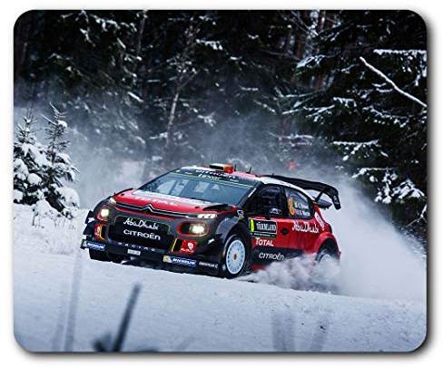 Destination Vinyl Ltd Comfortable Mouse Mat - Winter Rally Car Snow Hatchback 23.5 x 19.6 cm (9.3 x 7.7 inches) for Computer & Laptop, Office, Non-slip Base - RM12306
