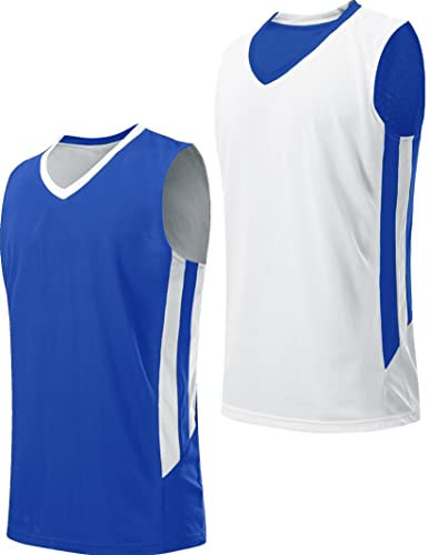 Jugend Jungen Wendbares Mesh Performance Athletic Basketball Trikot Blanko Team Uniformen für Sport Scrimmage (1 Stück) - - Jugend X-Large