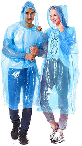 Alfachy Pack of 5 Very Thick & Disposable Rain Poncho for Adults Emergency Waterproof Poncho, Ideal for Festivals, Sightseeing, Camping, Theme Parks and Everyday Commute