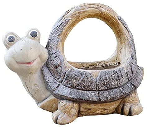 XXXXW Gartenstatuen Outdoor Garten Schildkröte Blumentopf Retro Hof Gartenarbeit Dekoration Set Balkon Kreative Topf Ornamente Blumentopf Dekorative Gartenskulptur