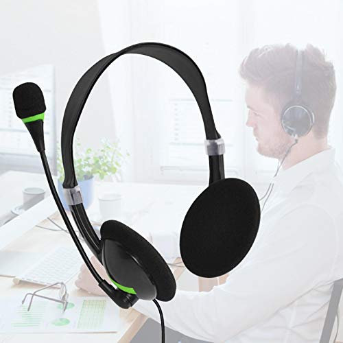 Cuffie con microfono, cuffie USB con microfono cancellazione del rumore e controlli audio, cuffie stereo PC per Business Call Computer, voce più chiara, super leggera, ultra confortevole