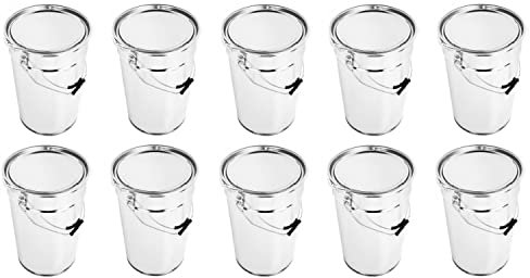 BenBow Barattolo 8 x con coperchio a scatto - ermetico, opaco, vuoto, rotondo - contenitore argento 1 litro