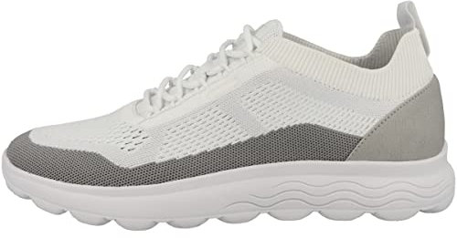 Geox Herren Spherica U Sneakers, White Light Grey, 40 EU Schmal