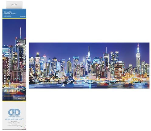 DIAMOND DOTZ 2592648 Original 5D Diamond Painting Set, Skyline, DIY Diamant-Malerei-Kit mit runden Glitzersteinen für Erwachsene und Kinder ab 12 Jahren, Intermediate