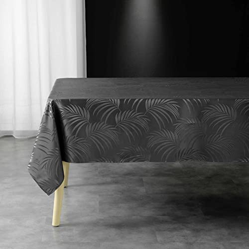 Douceur d'Intérieur, Tischdecke, rechteckig, 140 x 240 cm, Anthrazit, Jacquard, Feder