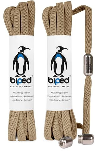 biped LACES 2 pares de cordones elásticos con cápsula de metal twist lock cordones de goma sin ataduras para 2 pares de zapatos - plano 6 mm z2910(#28 beige)