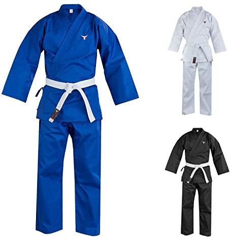 Mytra Fusion karateanzug Mehrere Größen und Farben judoanzug, BJJ Gi Ultraleichter Jujitsu Gi für Männer, Frauen und karateanzug kinder (2/150, Blue)