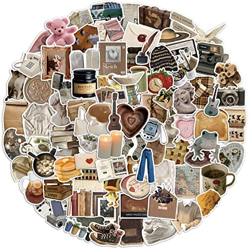 Vintage Aufkleber 120 Stück Sticker set für Kinder, Jungen, Mädchen, Teenager, Erwachsene Gemischte Scrapbook Aufkleber für Laptop, Gitarre, Handy, Pad, Skateboard, Fahrrad, Motorrad, Helm, Retro – B