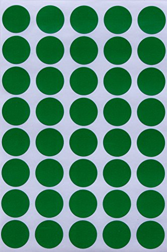 Royal Green Round Blank Sticker Color Coding Labels for Inventory and Labeling, Pricing Dot Stickers 2 cm (20 mm), 2000-Pack (Green)