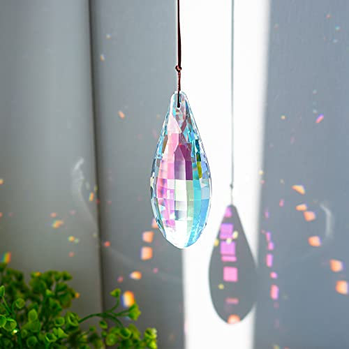 120 mm bunter Kristall-Sonnenfänger, Prisma, Hängeornament, für Fenster, Regenbogen-Hersteller, Kristall-Prismen, Anhänger, Haus-/Gartendekoration