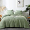 Michorinee Housse de Couette 240x260 Vert Sauge Parure de Lit 2 Personnes en Microfibre avec Fermeture Éclair, Parure Housse Couette Adulte Couleur Unie avec 2 Taie d'oreiller 65x65 cm