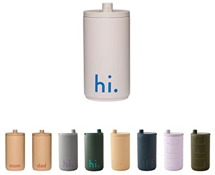 Design Letters Thermobecher 350 Ml Beige | Kaffeebecher To Go BPA/BPS Frei | Thermobecher Kaffee To Go | Trinkbecher Auslaufsicherer, Isolierbecher Edelstahl | Isolierbecher