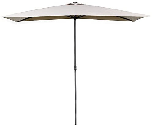 Sombrilla Parasol de Jardín 250x130cm Sombrilla de Media Pantalla Rectangular con Regulable en Altura for Balcón Terraza Patio (Color : White+Without Base)