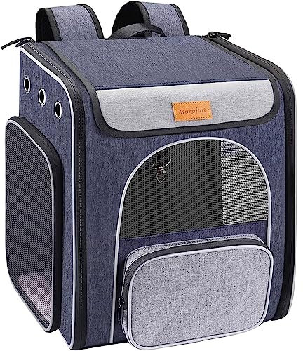 Katzenrucksack Hunderucksack bis 5kg für Katzen und Kleine Hunde, Morpilot Faltbare Rucksack für Hunde mit Innerer Sicherheitsleine Haustiermatte und Haustierschale