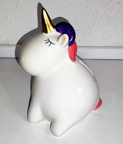 Rofu - Action - Kik-Tedi : Einhornsparschwein Porzellan/Spatdose/Einhorn