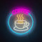 LZXSXZ Neon Schild, Kaffee LED Neonlicht, Lila + Gelb + Blau + Weiß LED Lichtzeichen Neon Neon Schild Nachtlichter, Acryl USB Neon Sign Leuchtschrift für Wand Game Room Bar Party Deko - 36×34CM