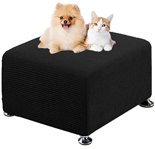 Stretch Hockerbezug Ottoman Schonbezug Rechteckiger Spandex Jacquard Sofabezug Hocker Protector Husse Rectangle Mit Elastischem Boden Möbelschutz Für Aufbewahrung Ottomane ( Color : #7 , Size : 70x70c