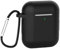 for Apple Airpods 2nd 1st Charging Case Men Women，Soft Silicone Protective Case Cover with Keychain (Black)