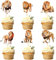 Blumomon 24 Stück Löwe Cupcake Topper Dschungel Safari Tiere Kuchen Dekoration Tiere Figur Kuchen Topper Picks für Babyparty Kindergeburtstag Party Supplies
