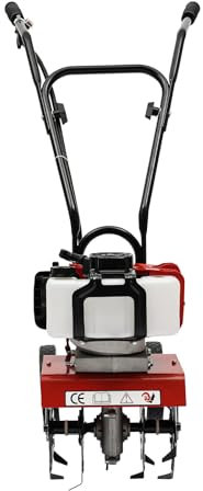 Motocultor Gasolina 52cc Arador Neumático Trabajo Terreno Cultivo de 2 Tiempos Asas Seguras Diseñado para Arado, Sidar, Sarcler