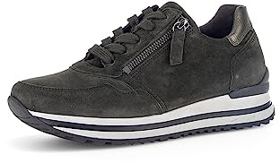 Gabor Damen Low-Top Sneaker, Frauen Halbschuhe,Freizeitschuhe,Turnschuhe,Laufschuhe,schnürschuhe,schnürer,Business,Sherwood/smog,38.5 EU / 5.5 UK