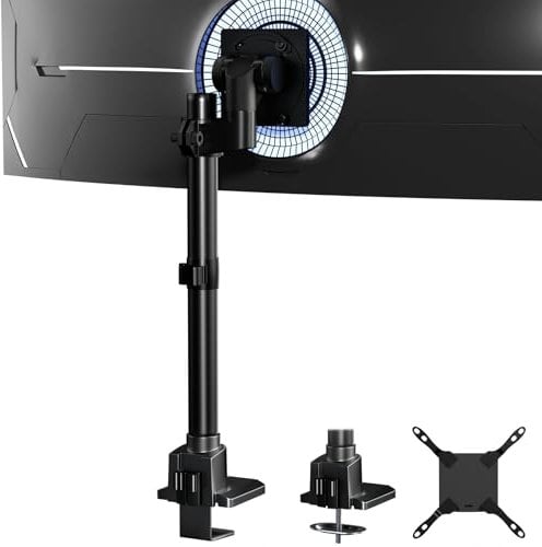 Monitor-Arm Ultrawide Heavy Duty 24-57'' - Aluminum Single Monitor Mount holds up to 59.4lbs, Adjustable Desk Mount Stand, VESA75/100/200mm, Black