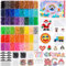 MZJAUVF 10000+ Bügelperlen Set, 48 Farben Bügelperlen Glitzer, Bügelperlen 5mm, Bügelperlen Platten, Bügelpapier, Bügelperlen Set Mädchen, Steckperlen Geschenk für Jungen und Mädchen