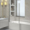 NRG 1400mm L Shaped Bath Screen with Fixed Return Chrome Framed Glass Bathroom Over Bath Screens