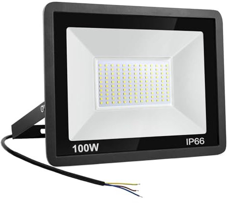100W LED Strahler Außen,Superhell 10000LM Scheiwerfer LED-Strahler, IP66 Wasserfest Fluter 3000K Warmweiß Flutlicht Außenleuchte,für Hinterhof, Auffahrt, Türen, Garage, Flur, Garten