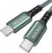 Câble USB C vers USB C 2M 60W PD Cable Charge Rapide Nylon Tressé Câble USB Type C Compatible avec Galaxy S21 S20 S10 S9,Note 10 9,Huawei P30 P20 P10 Mate30,Google Pixel-Vert