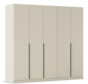 Rauch Möbel Alabama, Kleiderschrank, Farbe Beige, Breite 226 cm | Schrank, 5-türig, Zubehör Classic, für Schlafzimmer, Kinderzimmer, Garderobe, Flur