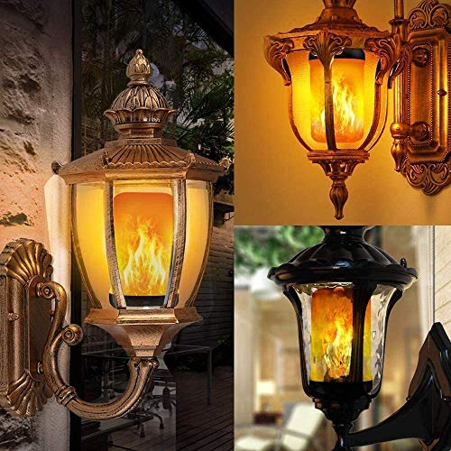 YWBL-WH 4 Modi LED-Flammenlampe, E27 Flamm Glühbirne mit Schwerkraftsensor für Wohnkultur, Gärten im Freien, Restaurants, 5 Watt, 61 x 138 mm