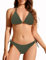 Giyaluzw Damen Bikini Set Sexy Brazilian Style, Triangel Bikinis Sport Strand Badeanzug für Frauen (DE/NL/SE/PL, Alphanumerisch, XL, Regular, Regular, Grün)
