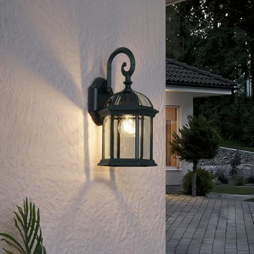 Qazqa classic-antique außen Wandleuchte, Außenlampe, Wandlampe für den Garten - Glasgow - Grün, max. 15W, Geeignet für LED, 21.2cm, IP44
