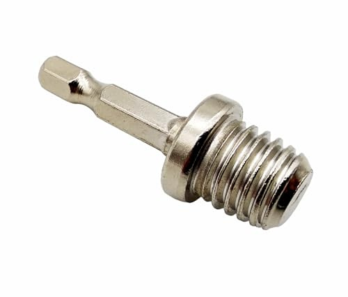 Bit Sechskant Aufnahme Adapter auf M 14 Standard Gewinde, für zb z. B. Polierschwämme, Drahtbürsten, Schleifteller am Akkuschrauber